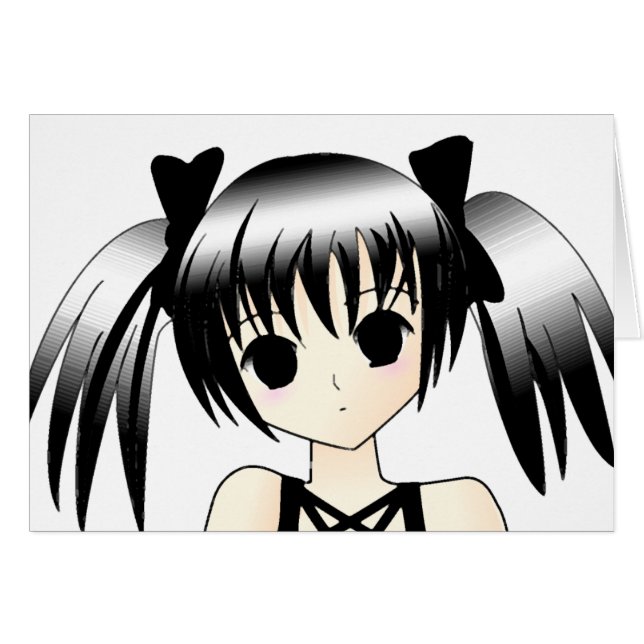 Cute Gothic Girl Hälsningskort (Framsidan Horizontal)