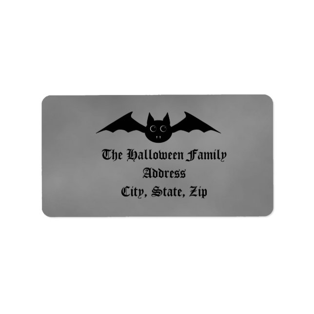 Cute Gothic Halloween vampyr fladdermus med stort  Adressetikett (Framsidan)