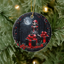 Cute Gothic Jul Elf. Julgransprydnad Keramik