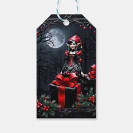 Cute Gothic Jul Elf. Presentetikett