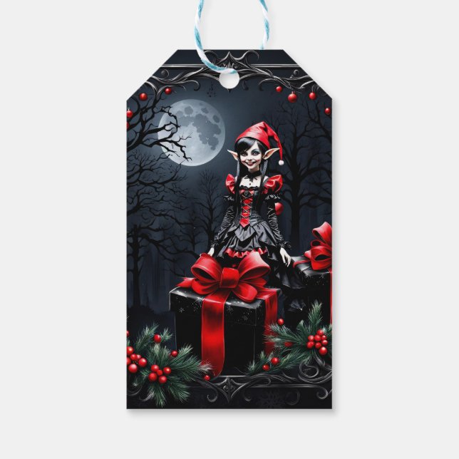 Cute Gothic Jul Elf. Presentetikett (Baksidan)