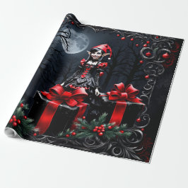 Cute Gothic Jul Elf. Presentpapper