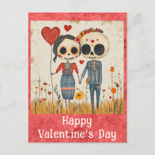 Cute Gothic Valentines day Skeleton par Vykort