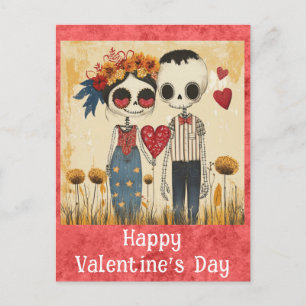 Cute Gothic Valentines day Skeleton par Vykort