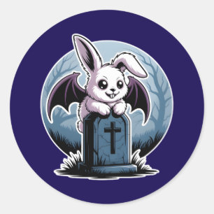 Cute Gothic Vampire Bunny Kawaii Halloween Runt Klistermärke