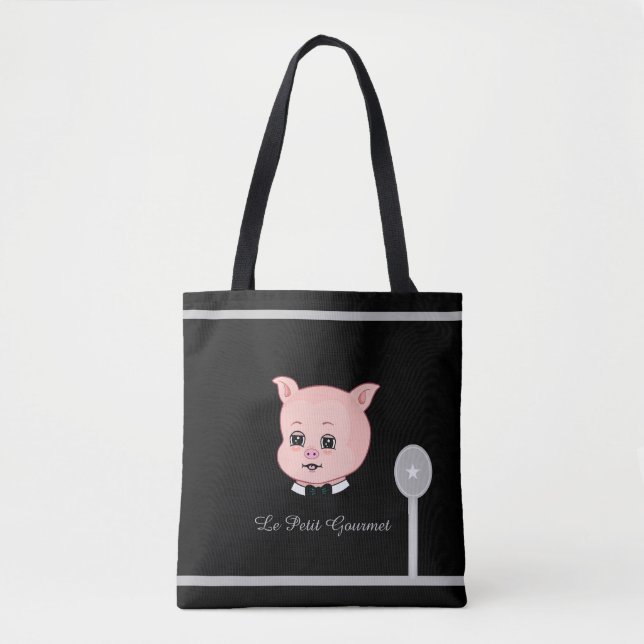 Cute Gourmet Little Pig Tygkasse (Framsida)