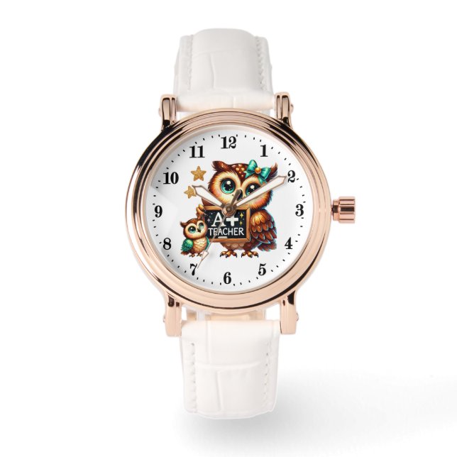 Cute graded Teacher owl Armbandsur (Framsida)