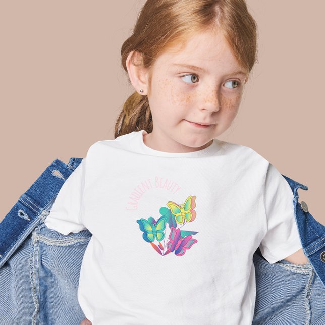 Cute Gradient Butterfly Barn T-Shirt (Skapare uppladdad)