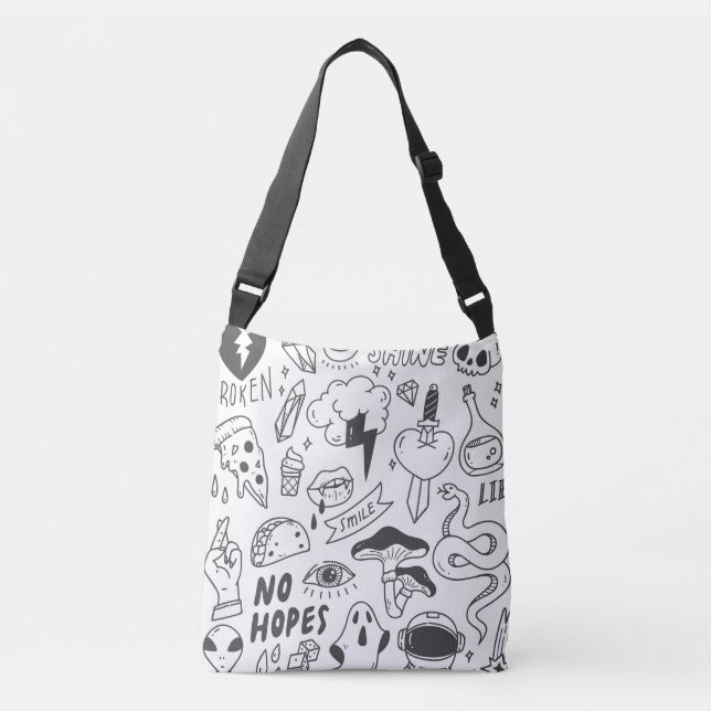 Cute Graffiti: Doodle Art Set. Axelväska (Framsida)