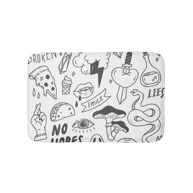 Cute Graffiti: Doodle Art Set. Badrumsmatta (Framsidan)