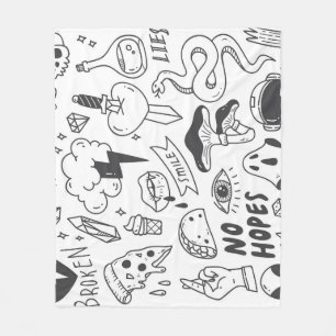 Cute Graffiti: Doodle Art Set. Fleecefilt