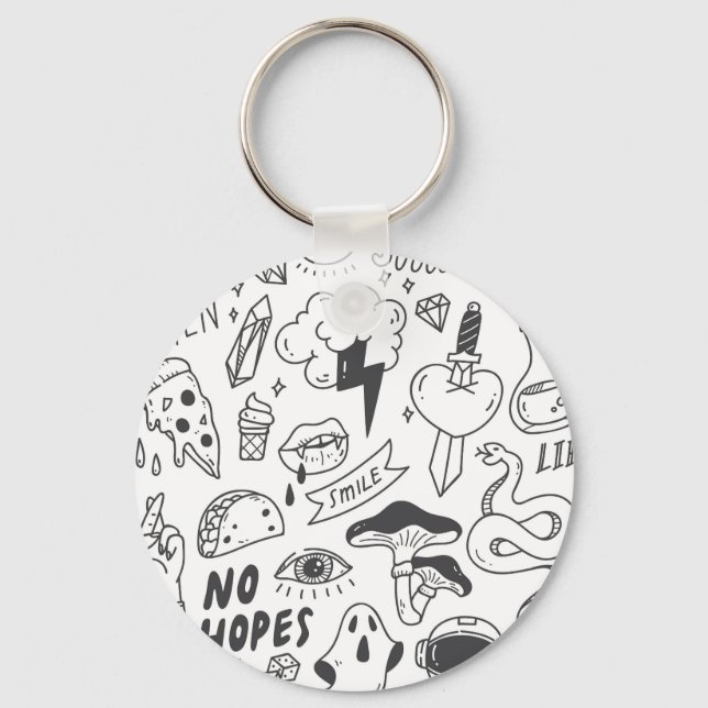 Cute Graffiti: Doodle Art Set. Nyckelring (Framsida)