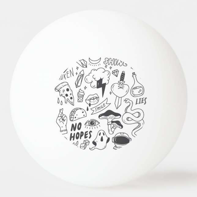 Cute Graffiti: Doodle Art Set. Pingisboll (Framsidan)