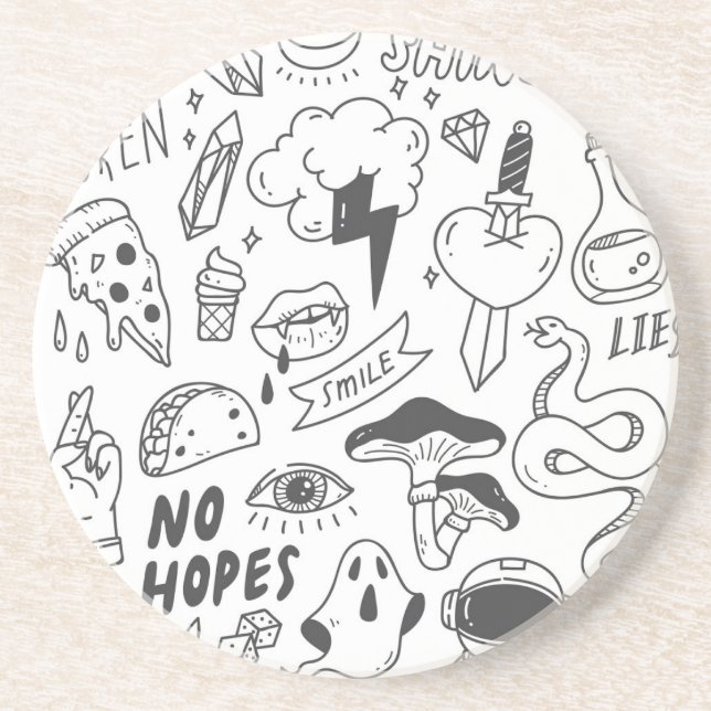 Cute Graffiti: Doodle Art Set. Underlägg (Framsidan)