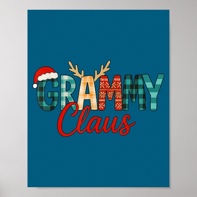 Cute Grammy Claus Christmas For Grandma Santa Hat  Poster (Framsidan)
