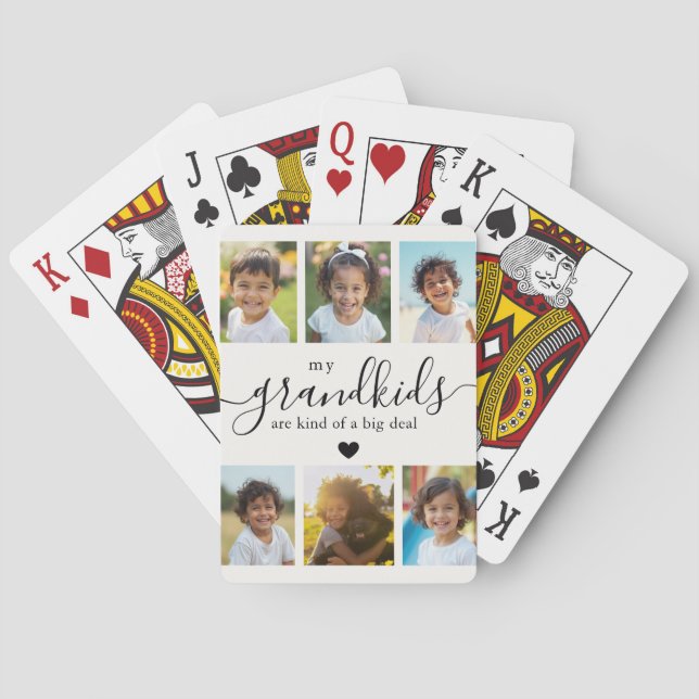 Cute Grandchildren Photo Collage for Grandma Casinokort (Baksidan)
