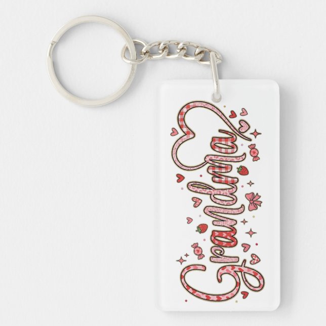 Cute Grandma Acrylic Keychain Nyckelring (Framsidan)