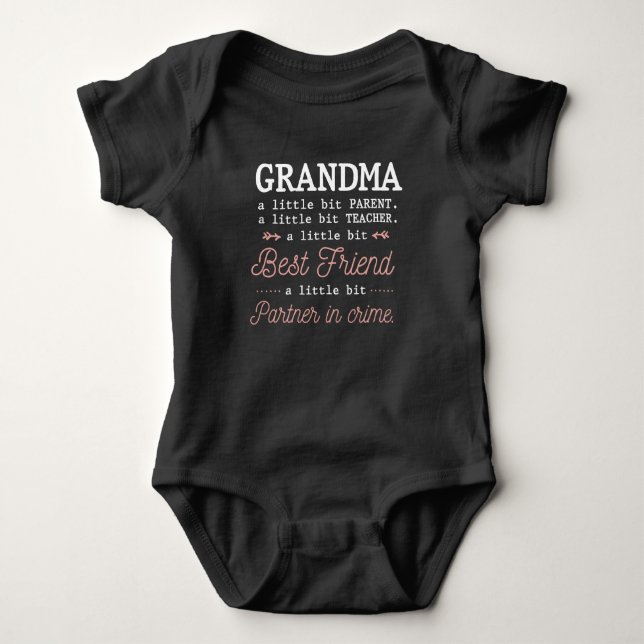 Cute Grandma Best Grandmor Partner in Crime T Shirt (Framsida)