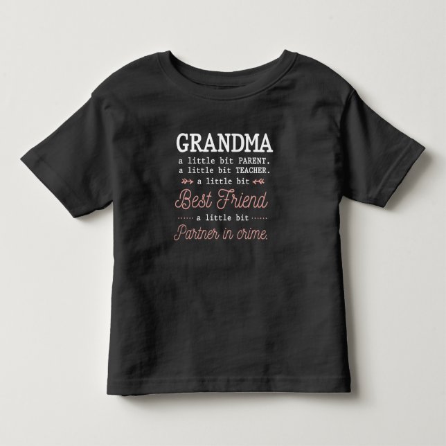 Cute Grandma Best Grandmor Partner in Crime T Shirt (Framsida)