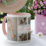 Cute Grandma Photo Collage Mugg<br><div class="desc">Modern mormor-kaffe mugg med en 6-fotosamlingsmall,  ord "ditt bästa mormor" i ett sött rosa-gradientteckensnitt och barnbarn namn.</div>
