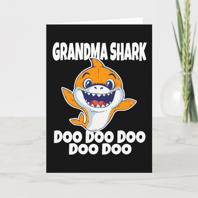 Cute Grandma Shark Doo Doo Doo Kort (Framsida)
