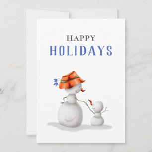 Cute Grandma Snögubbe Glad helg Julkort