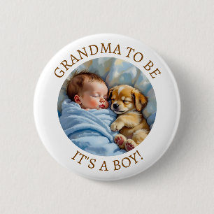 Cute Grandma to be Pojks babyskor Knapp
