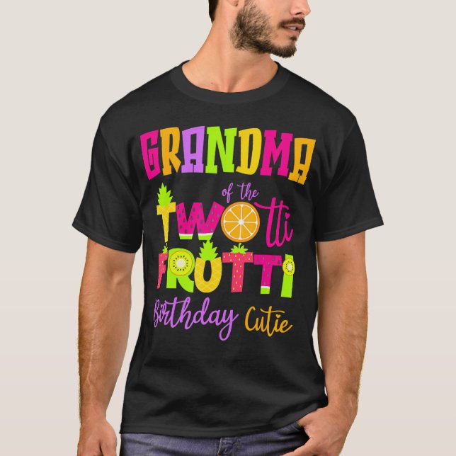Cute Grandma Twotii Frutti Birthday Family 2 Bir T Shirt (Framsida)