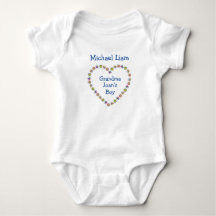 Cute Grandmas Boy Flower Heart Personalize Namn