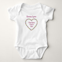 Cute Grandma's Girl Flower Heart Personalize Namn