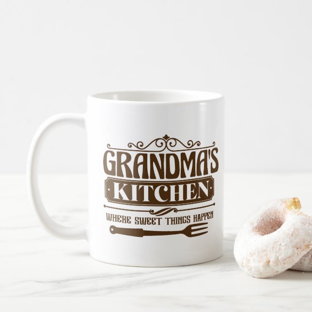 Cute Grandma's kitchen word art  Kaffemugg (Med munk)