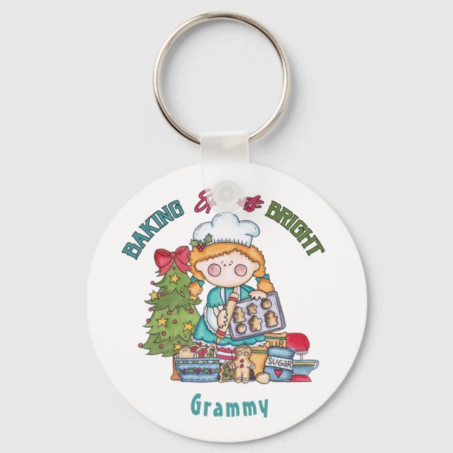 Cute Grandmor-julklapp Nyckelring (Framsida)