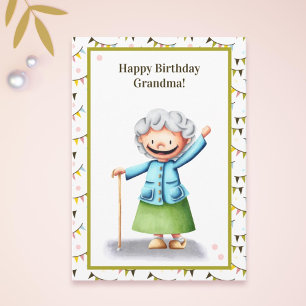 Cute Grandmor Personlig Birthday Kort