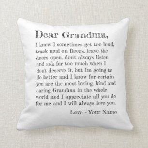 Cute Grandmor Typography Kära Grandma Brev Th Kudde