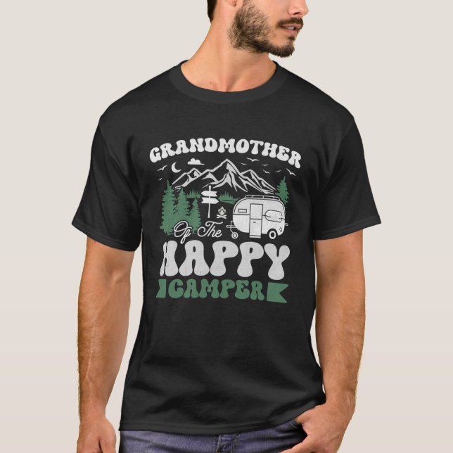 Cute Grandmother Of The Happy Camper Camping Trip T Shirt (Framsida)