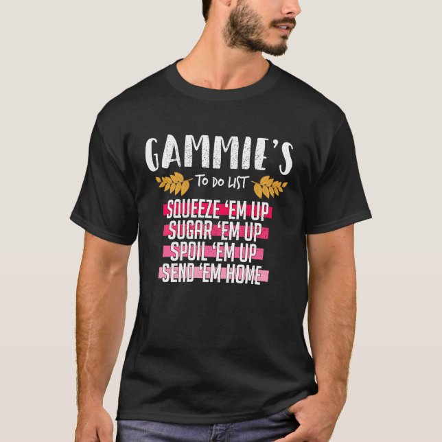 Cute Grandmothers Gammie To Do List T Shirt (Framsida)