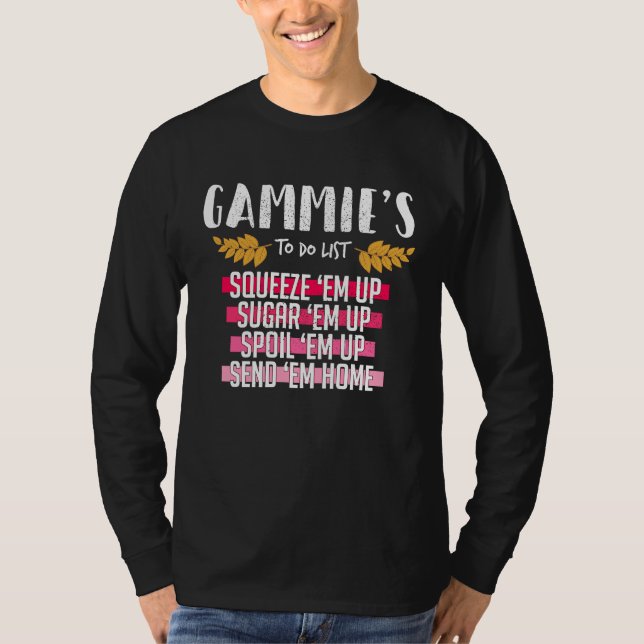 Cute Grandmothers Gammie To Do List T Shirt (Framsida)