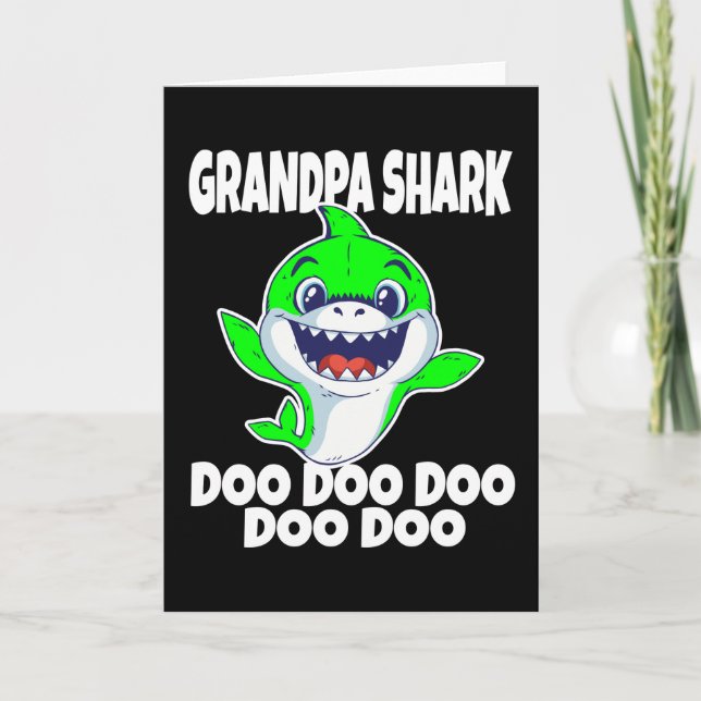 Cute Grandpa Shark Doo Doo Doo Kort (Framsida)
