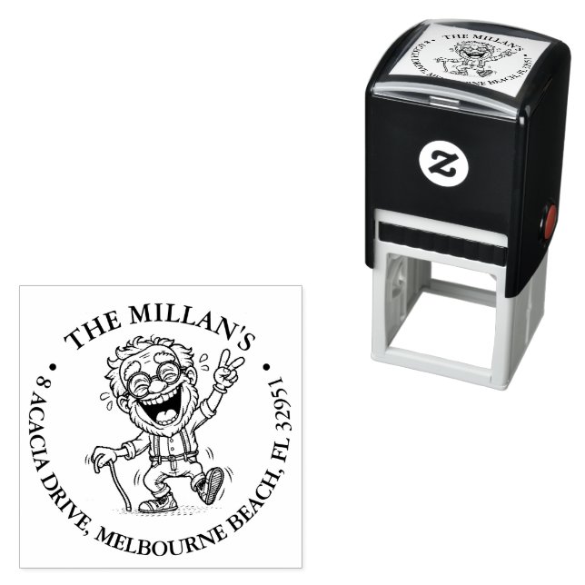 Cute Grandpa-tema Självfärgande Stämpel (In Situ)