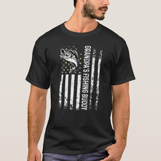 Cute Grandpas Fishing Buddy Young Fisherman T Shirt (Framsida)
