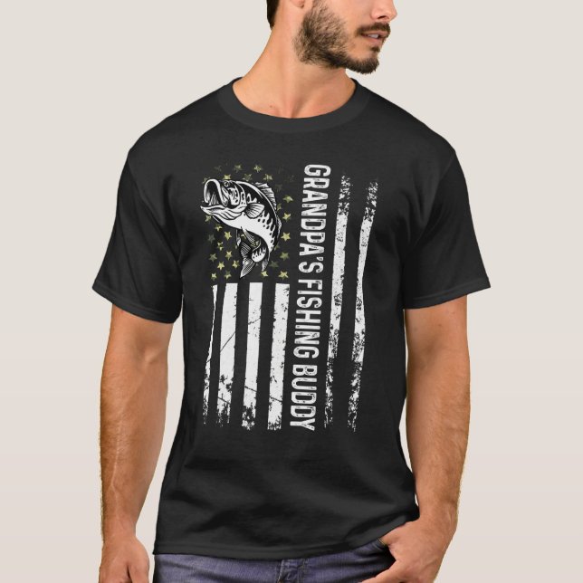 Cute Grandpas Fishing Buddy Young Fisherman T Shirt (Framsida)