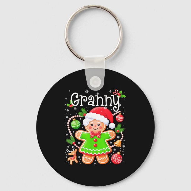 Cute Granny Gingerbread Family Matching Christmas  Nyckelring (Framsida)