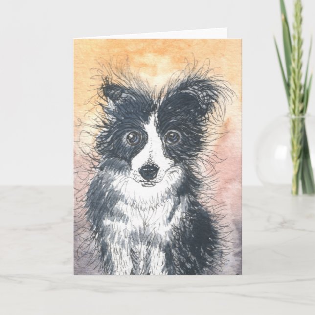 Cute Gräns Collie Card, för kollieentusiaster! Kort (Framsida)