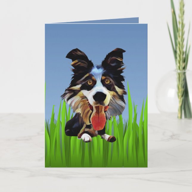 Cute Gräns Collie Greeting Card Kort (Framsida)