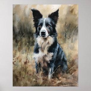 Cute Gräns Collie Hund Print Poster