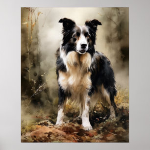 Cute Gräns Collie Hund Print Poster