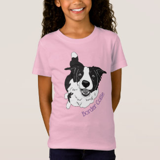 Cute Gräns Collie Hund Tecknad T-Shirt