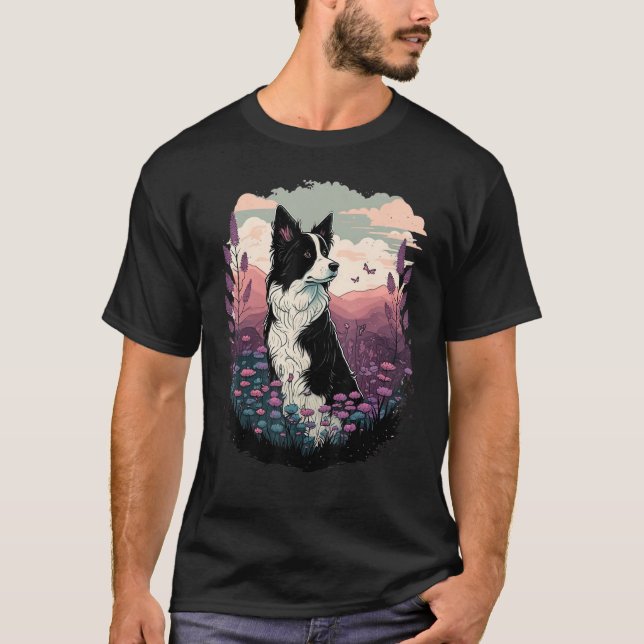 Cute Gräns Collie Hund vid Gräns Collie T Shirt (Framsida)