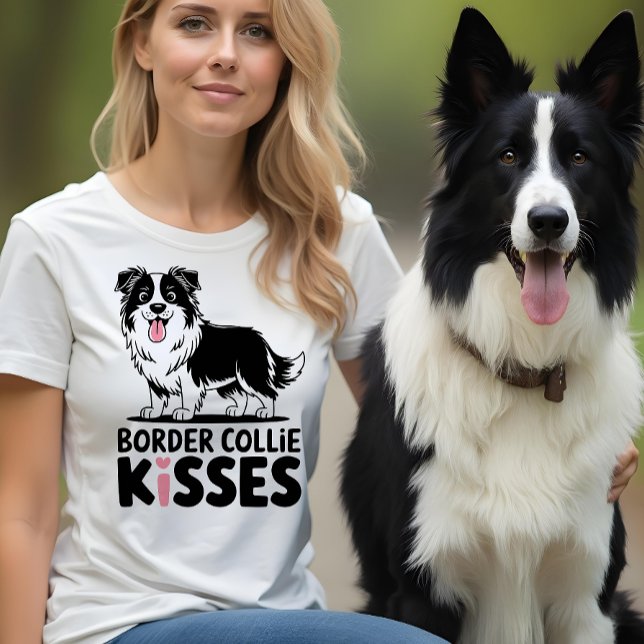 Cute Gräns Collie Kisses Mamma Puppy Hund älskare  T Shirt (Skapare uppladdad)