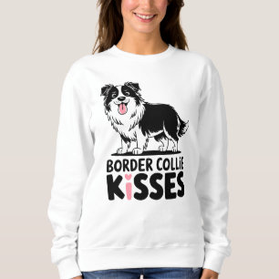 Cute Gräns Collie Kisses Tecknad Puppy Hund älskar T Shirt